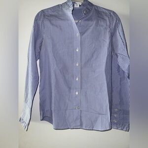 J. Crew Blue and White Striped Button Down